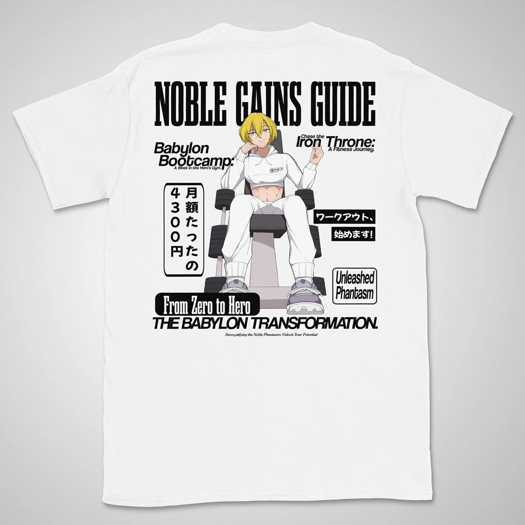 Ur Gym Noble Gains Guide Gen3 | back print ❀ T-shirt