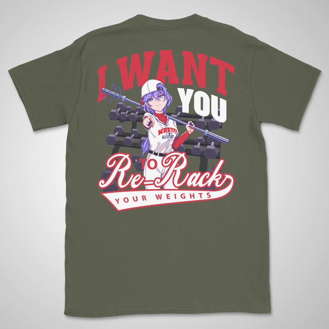 Re-Rack Your Weights | back print ❀ T-shirt