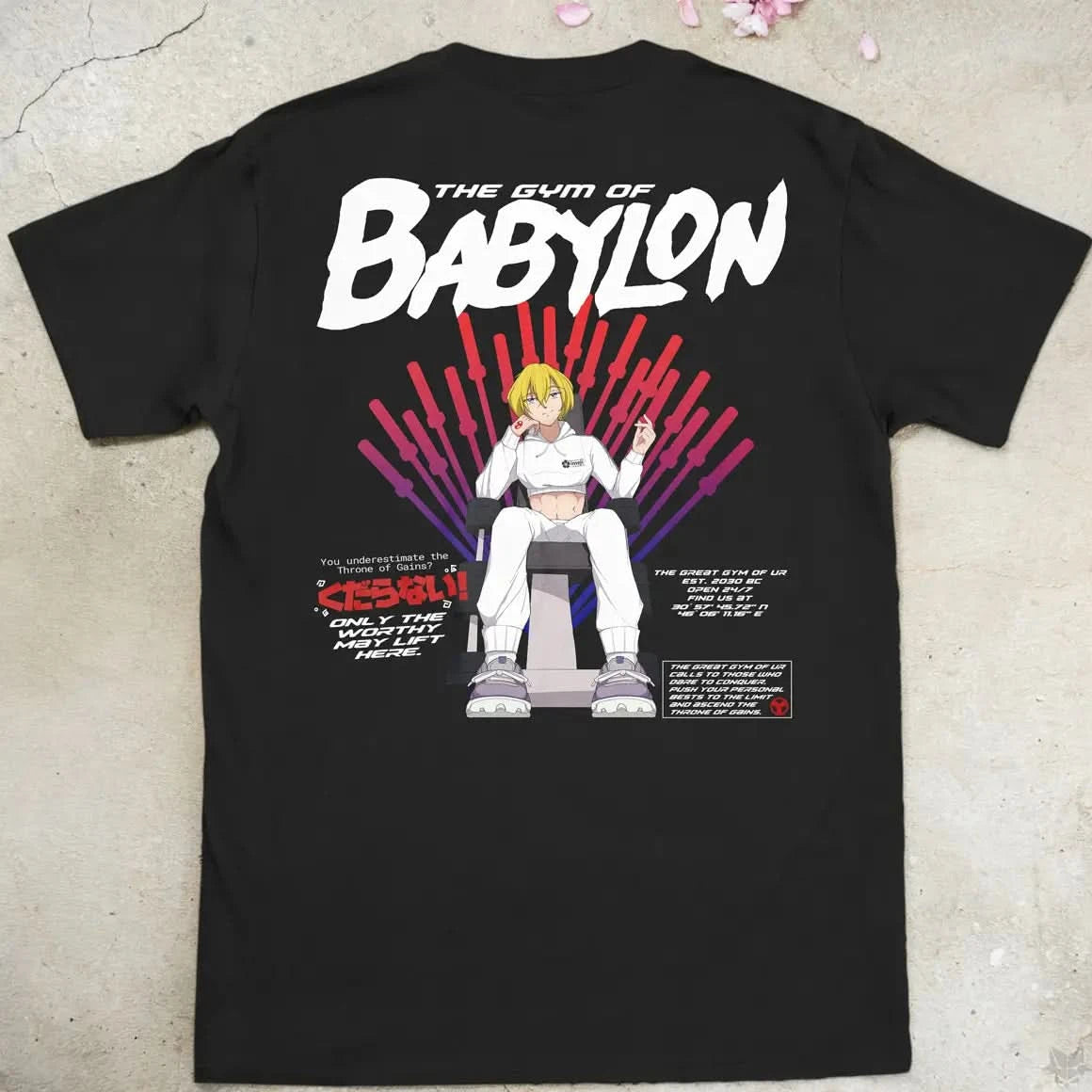 Ur Gym Throne Gen1 | back print ❀ T-shirt