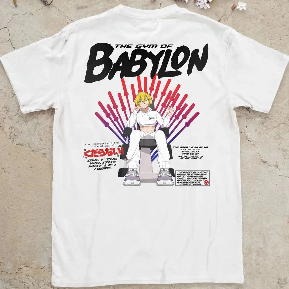 Ur Gym Throne Gen1 | back print ❀ T-shirt