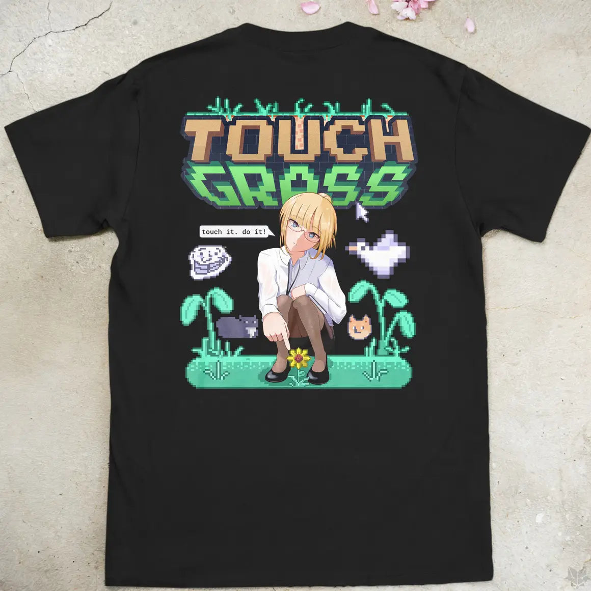 Touch Grass | back print ❀ T-shirt