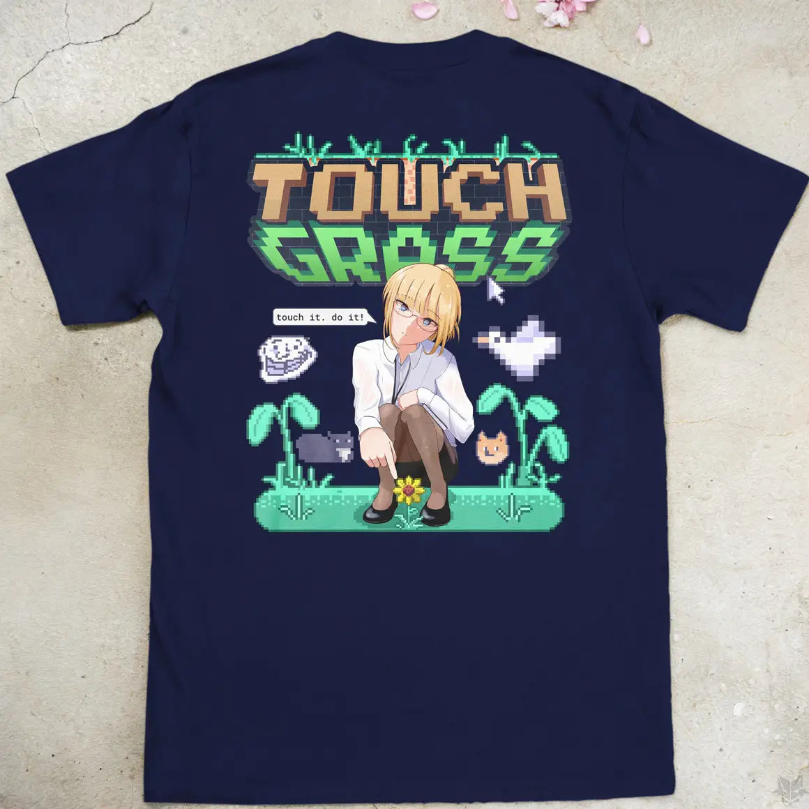 Touch Grass | back print ❀ T-shirt