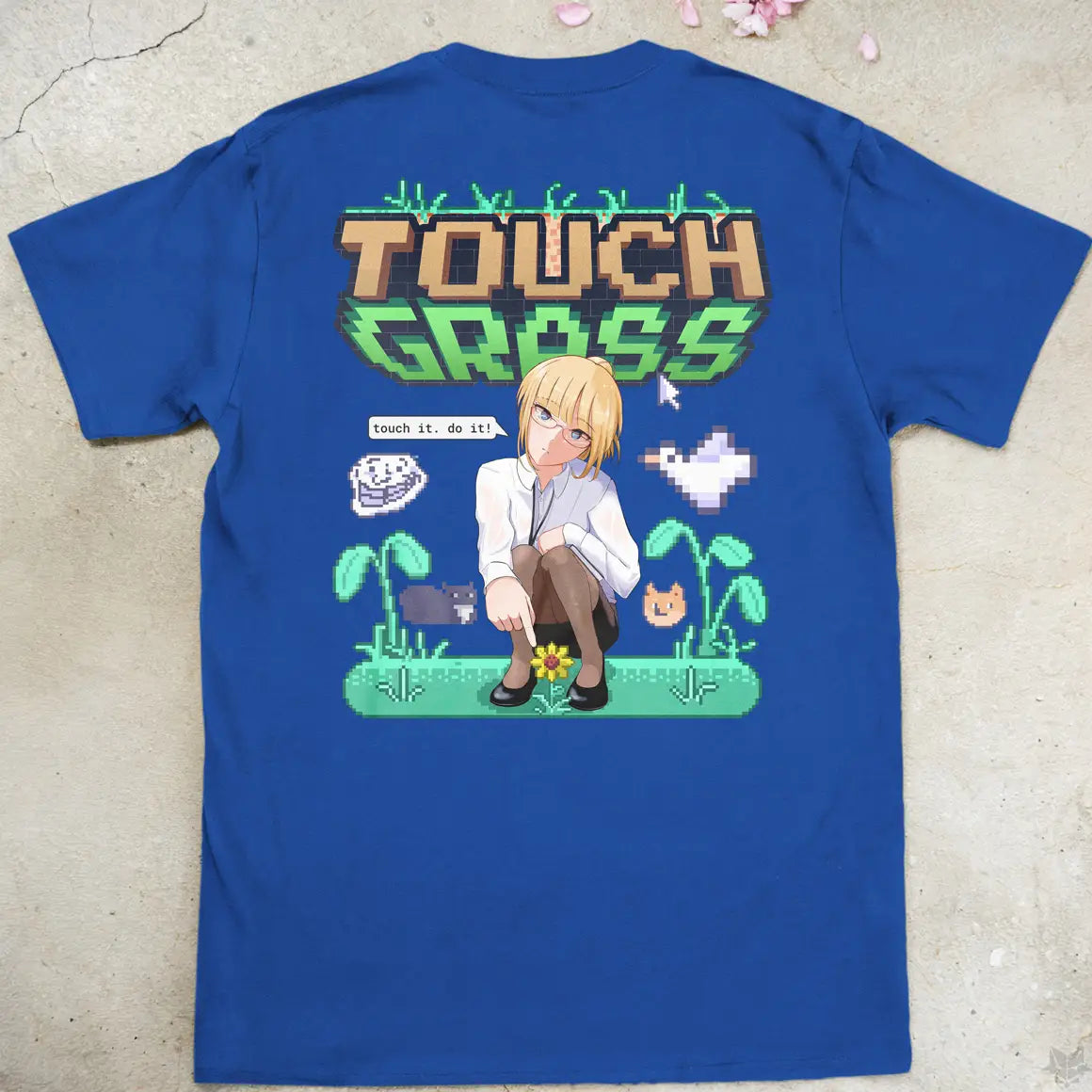 Touch Grass | back print ❀ T-shirt