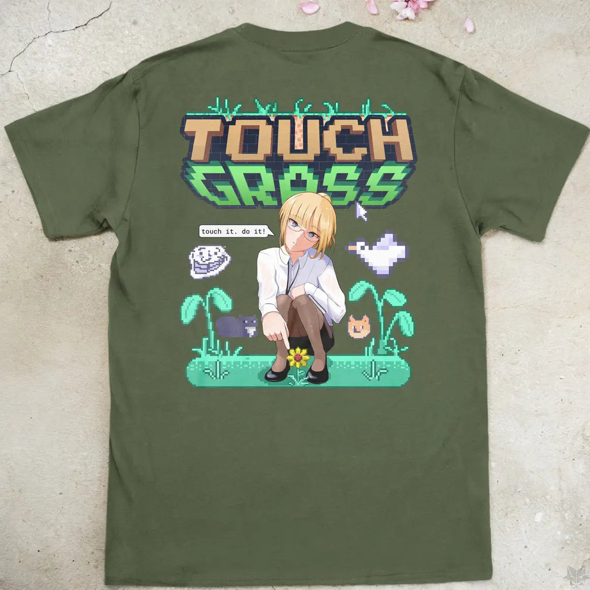 Touch Grass | back print ❀ T-shirt