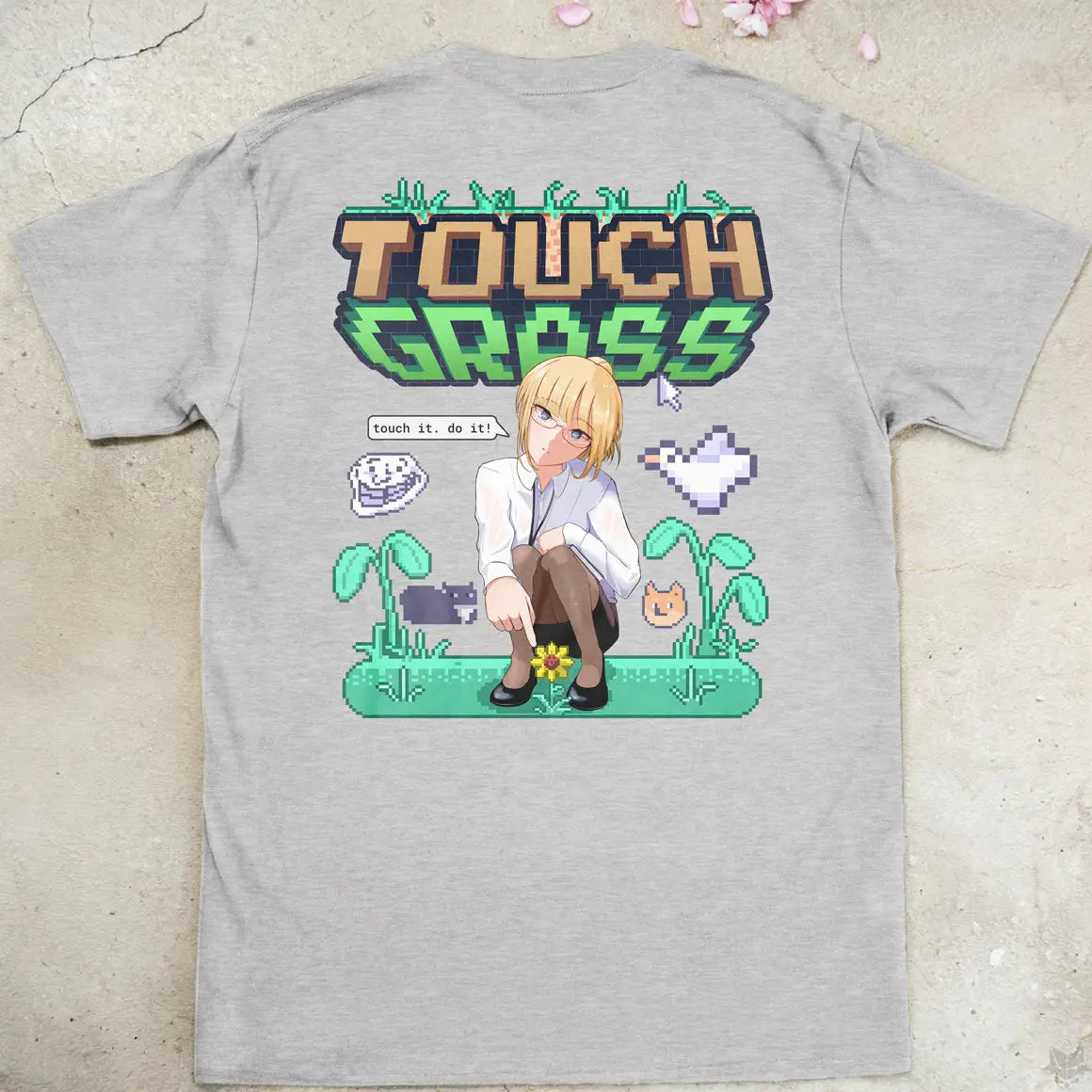 Touch Grass | back print ❀ T-shirt
