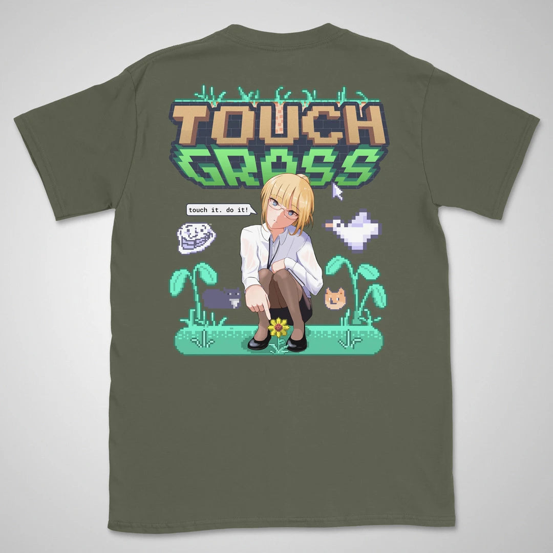 Touch Grass | back print ❀ T-shirt
