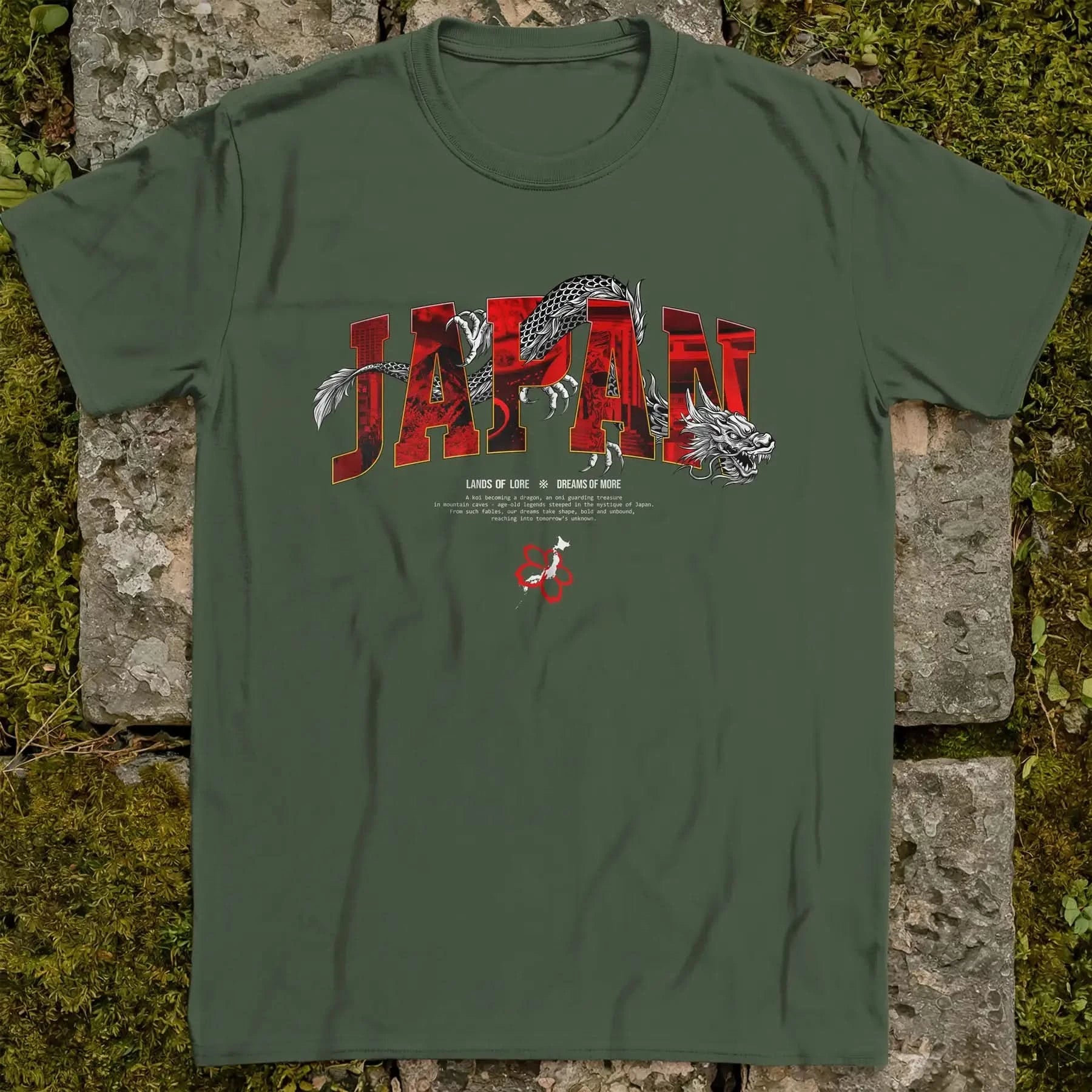 Japan Lands Of Lore Red ❀ T-shirt