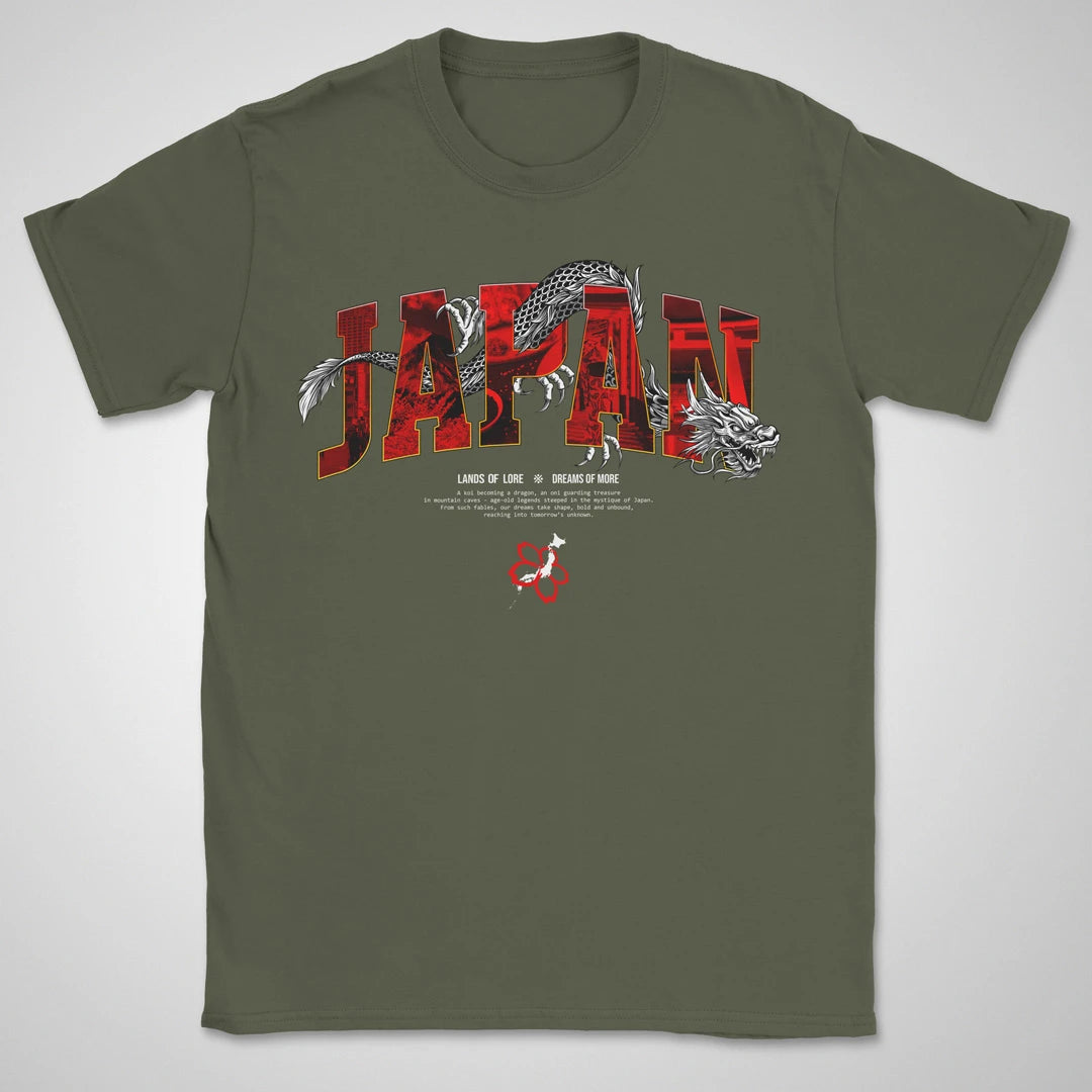 Japan Lands Of Lore Red ❀ T-shirt