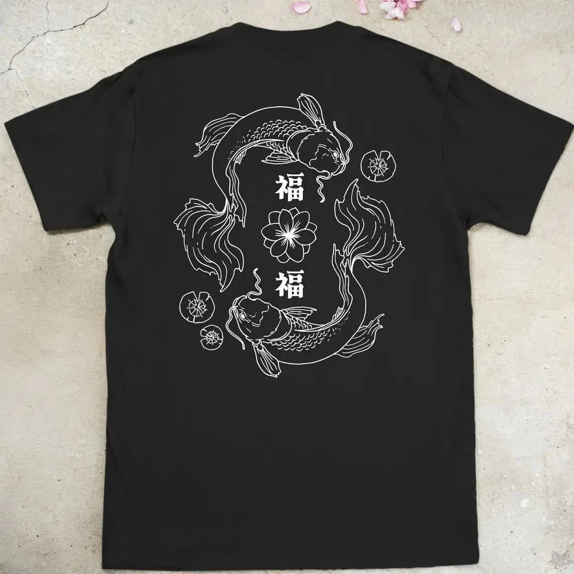 Good Fortune x2 BW | back print ❀ T-shirt