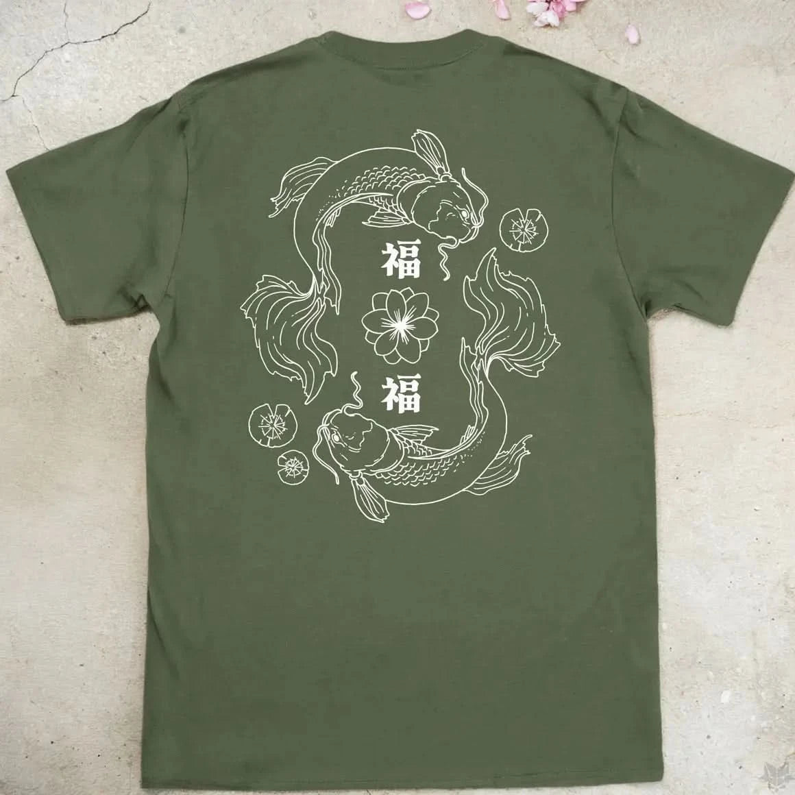 Good Fortune x2 BW | back print ❀ T-shirt