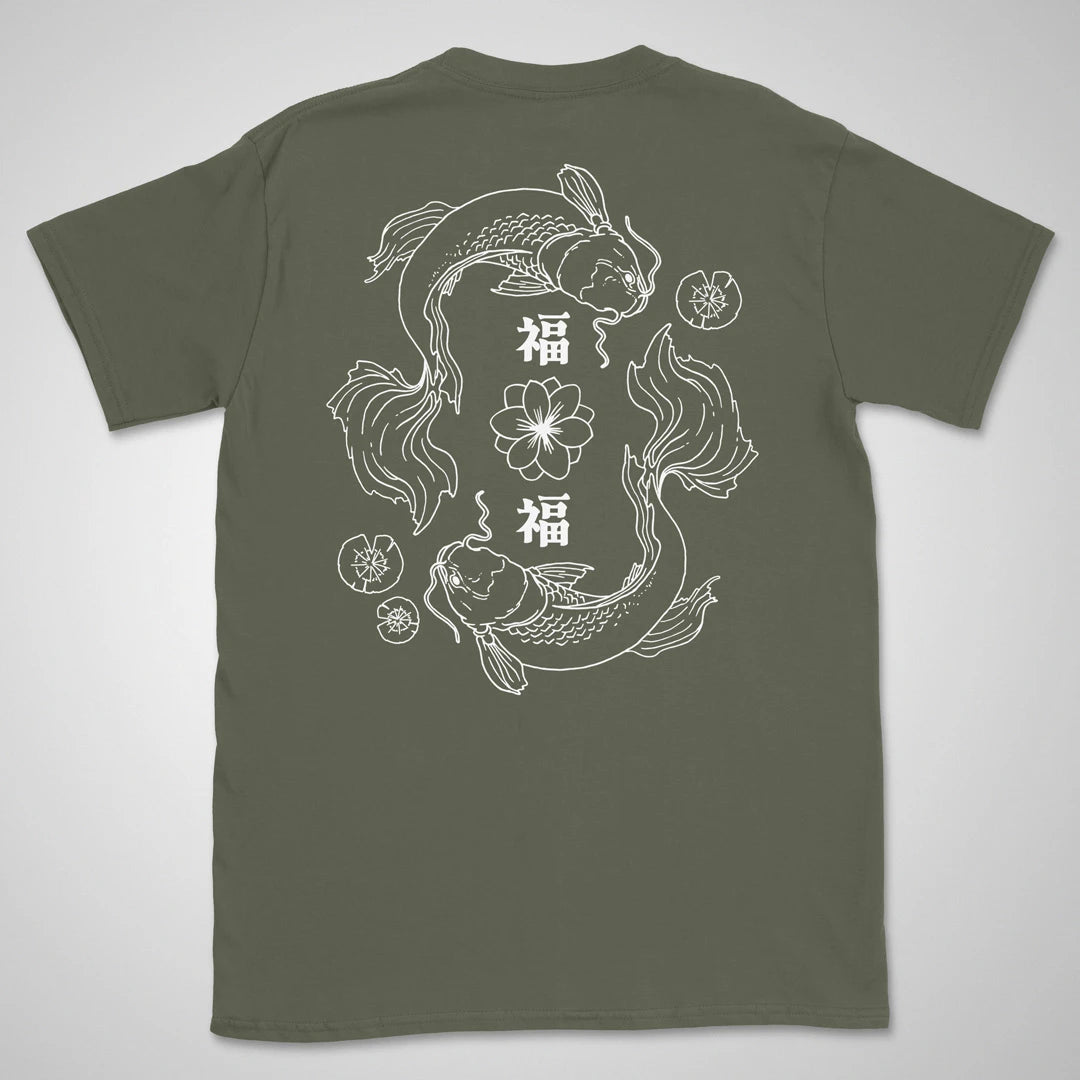 Good Fortune x2 BW | back print ❀ T-shirt