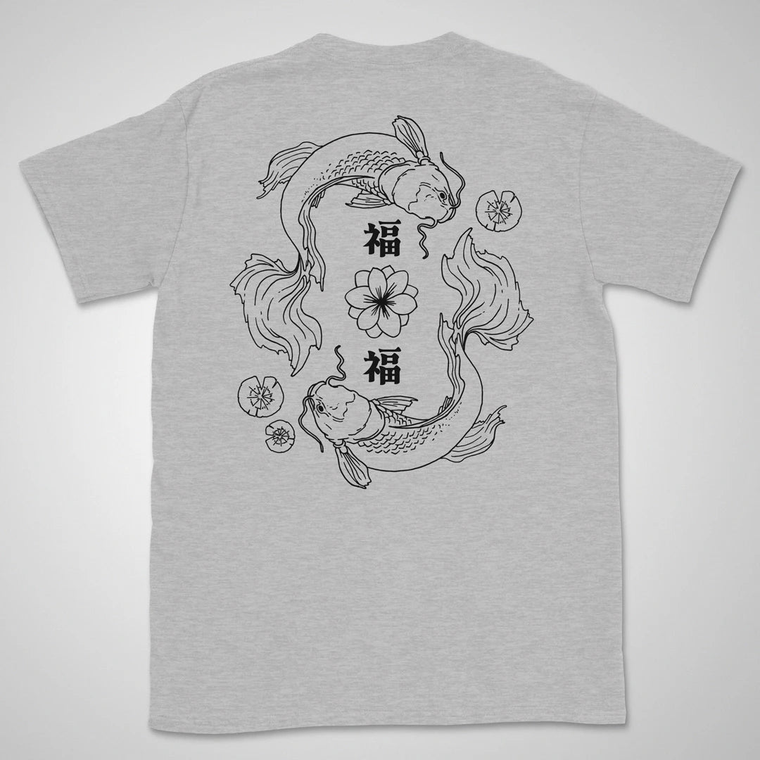 Good Fortune x2 BW | back print ❀ T-shirt