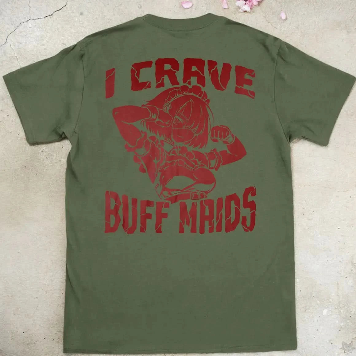 I Crave Buff Maids Red | back print ❀ T-shirt