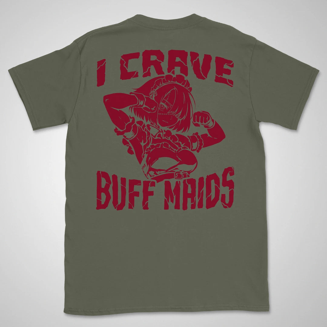 I Crave Buff Maids Red | back print ❀ T-shirt