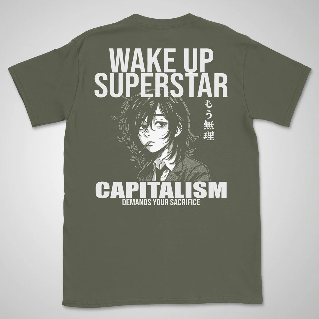 Wake Up Superstar | back print ❀ T-shirt