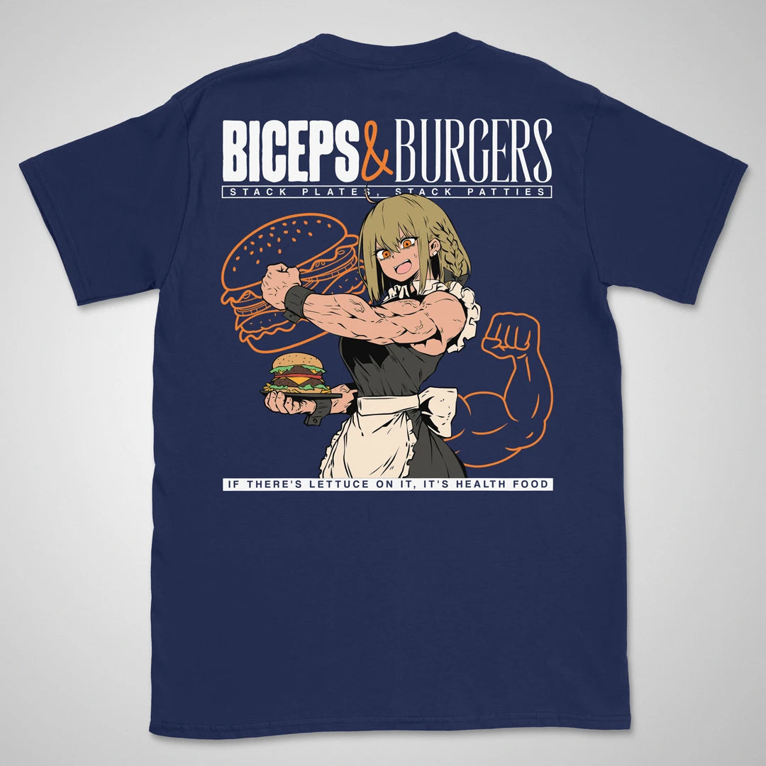 Biceps & Burgers | back print ❀ T-shirt