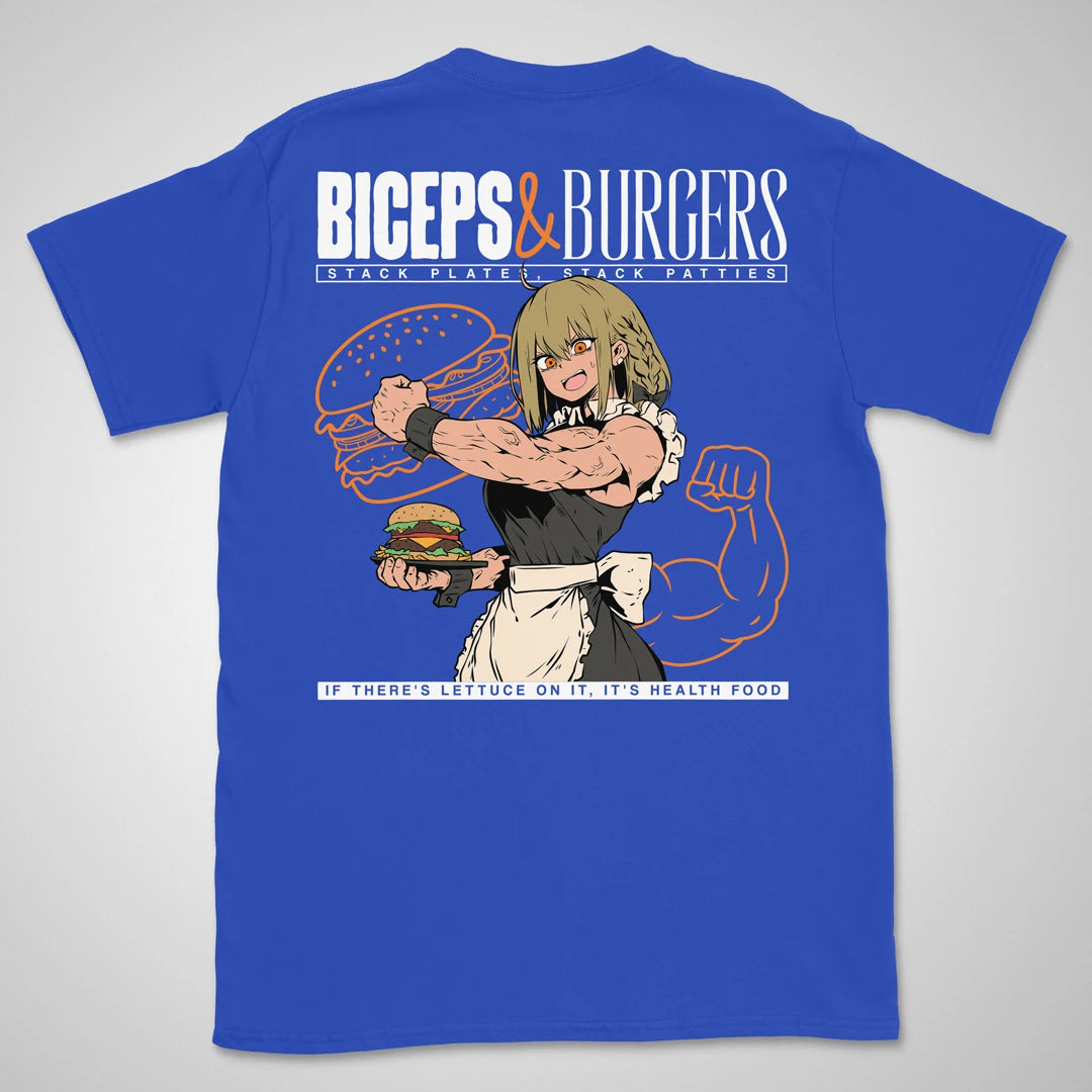 Biceps & Burgers | back print ❀ T-shirt