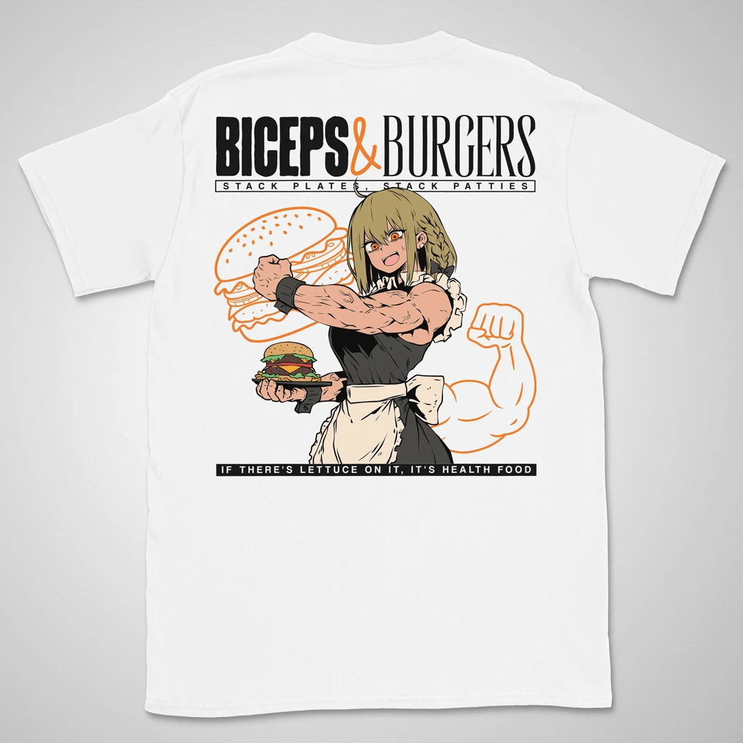 Biceps & Burgers | back print ❀ T-shirt