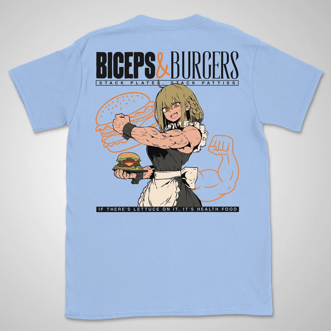 Biceps & Burgers | back print ❀ T-shirt