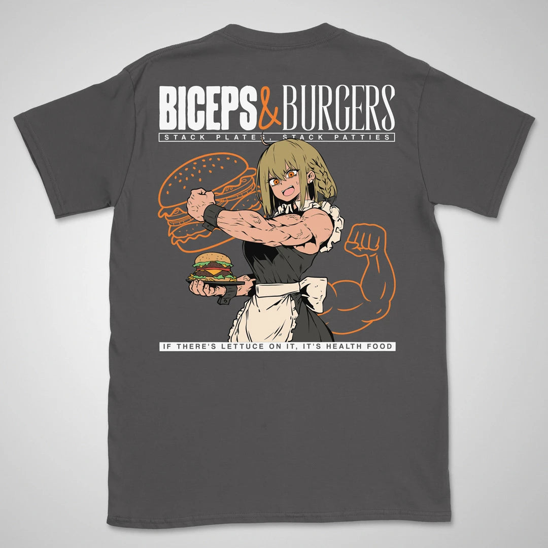 Biceps & Burgers | back print ❀ T-shirt