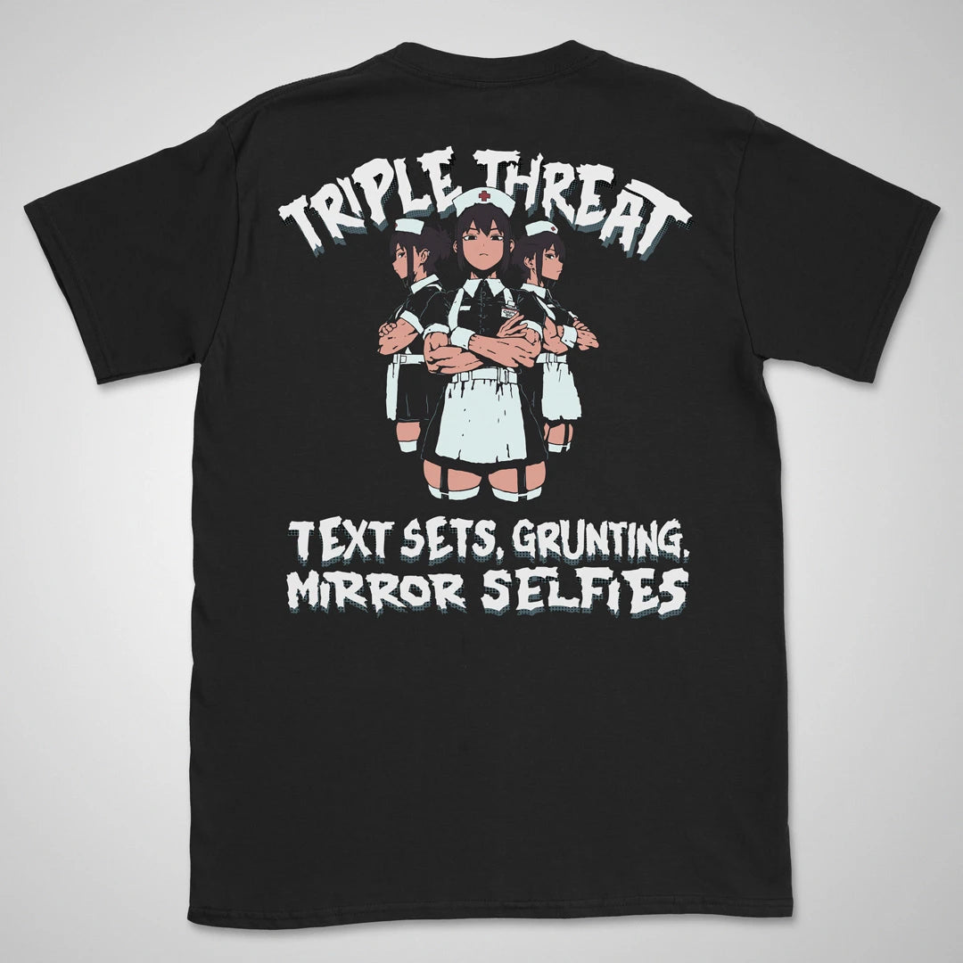 Triple Threat | back print ❀ T-shirt