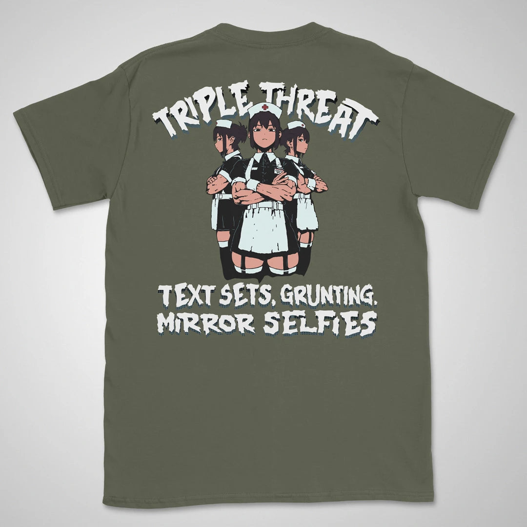 Triple Threat | back print ❀ T-shirt