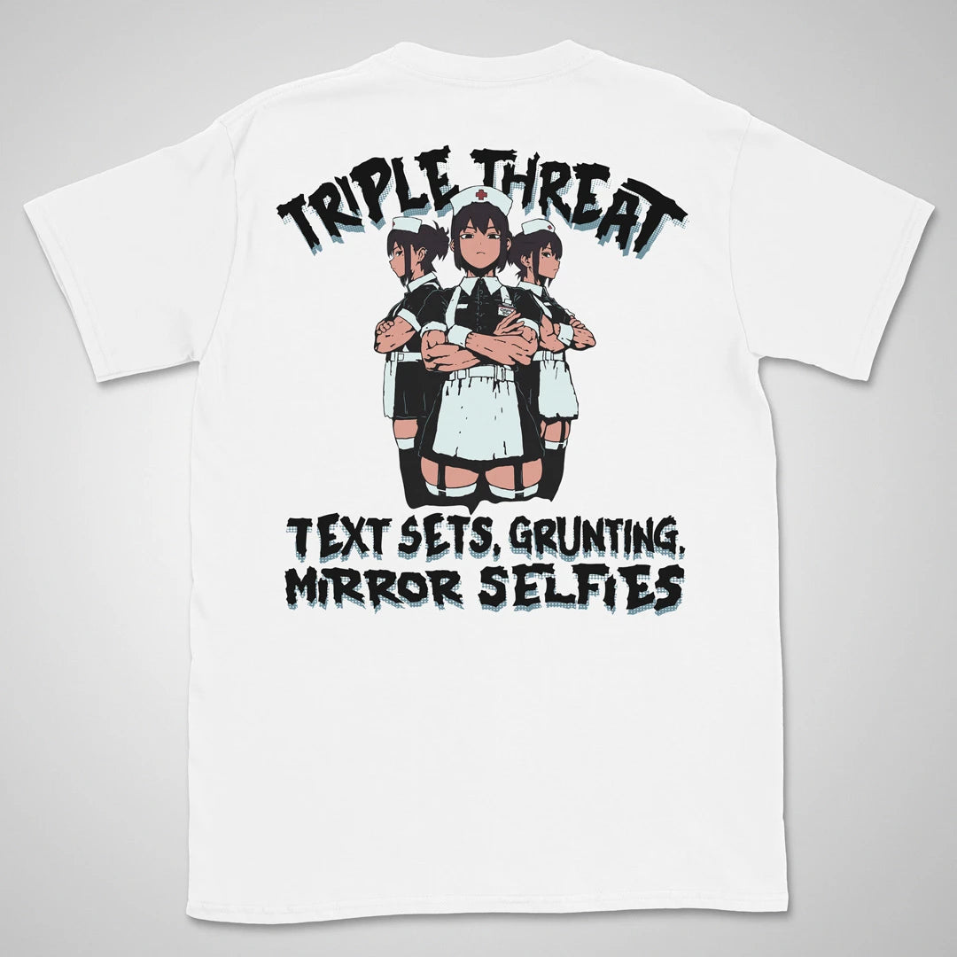 Triple Threat | back print ❀ T-shirt