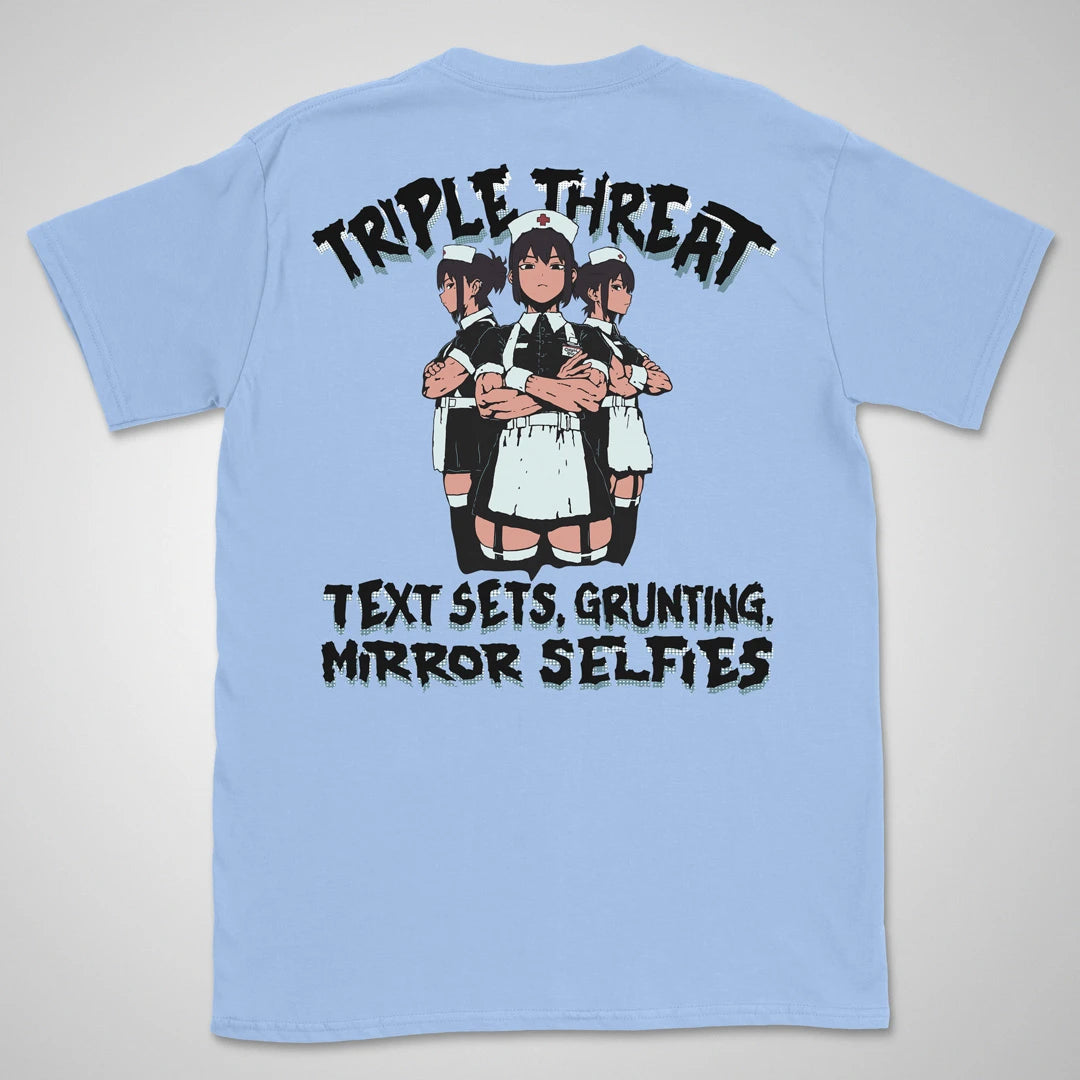 Triple Threat | back print ❀ T-shirt