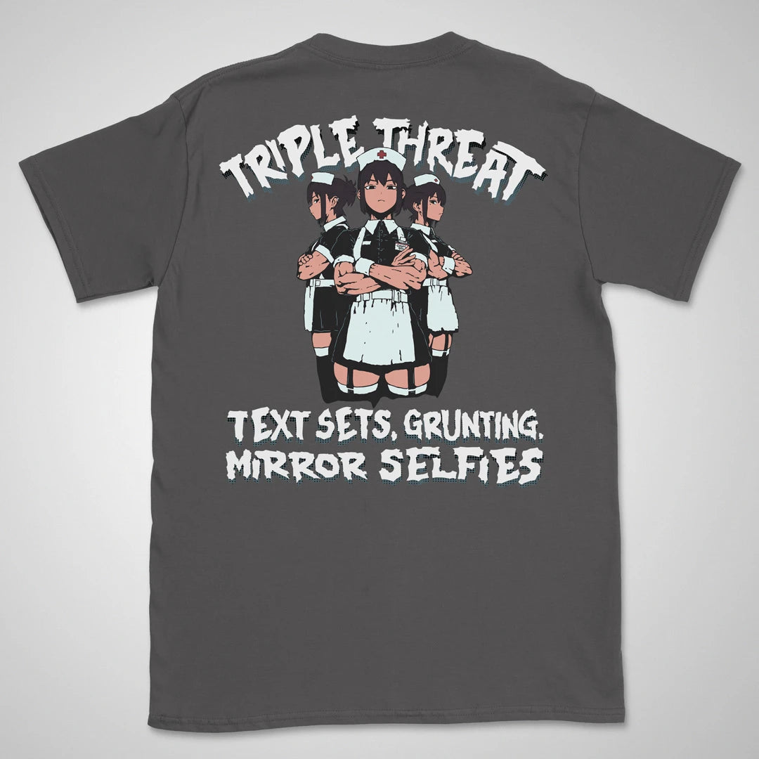 Triple Threat | back print ❀ T-shirt