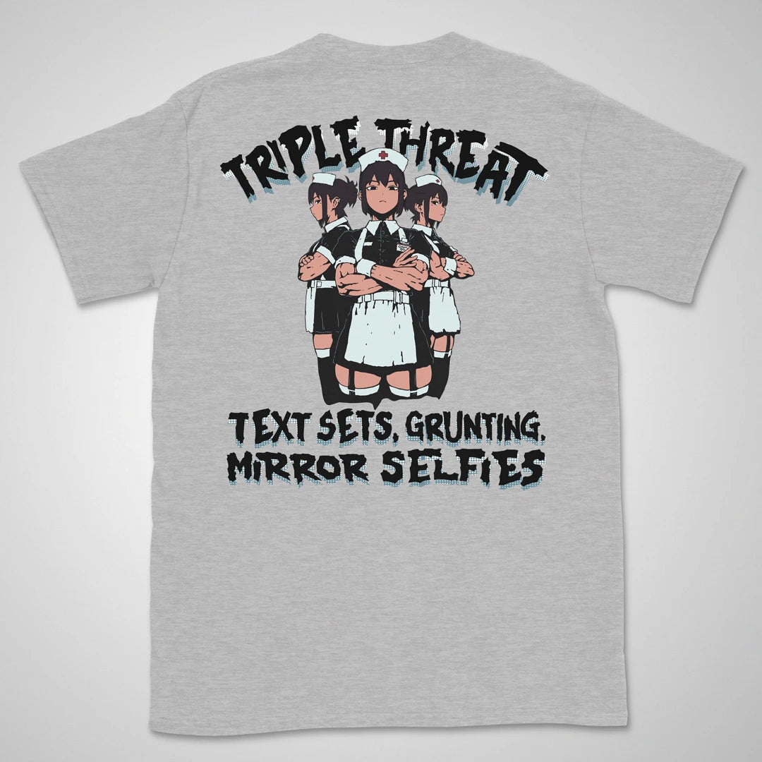 Triple Threat | back print ❀ T-shirt