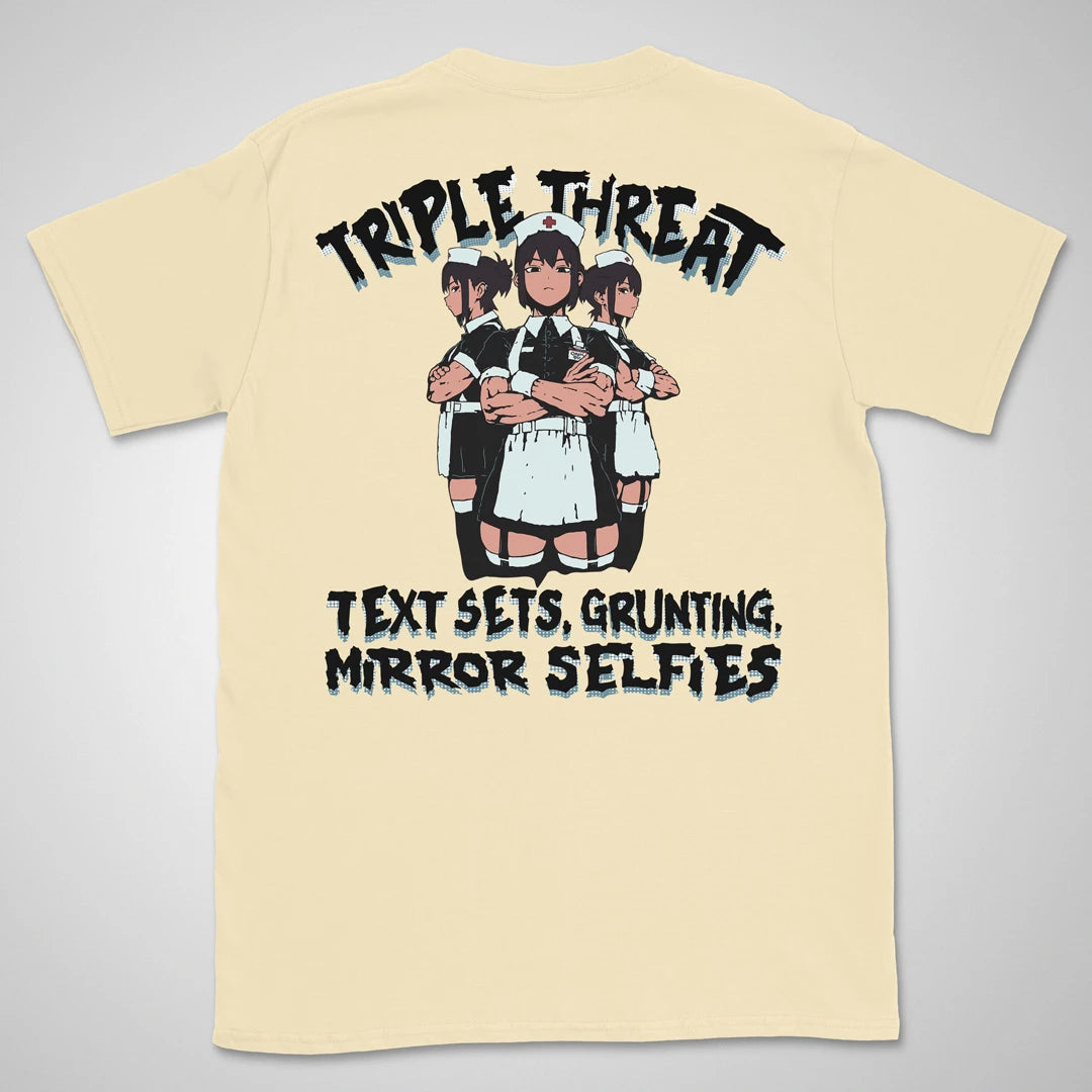 Triple Threat | back print ❀ T-shirt