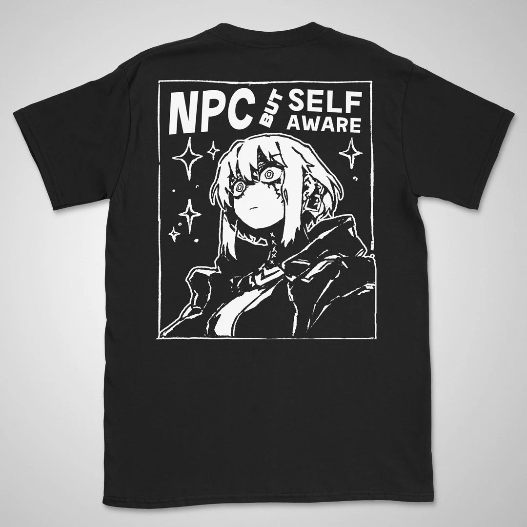 NPC But Self-aware | back print ❀ T-shirt
