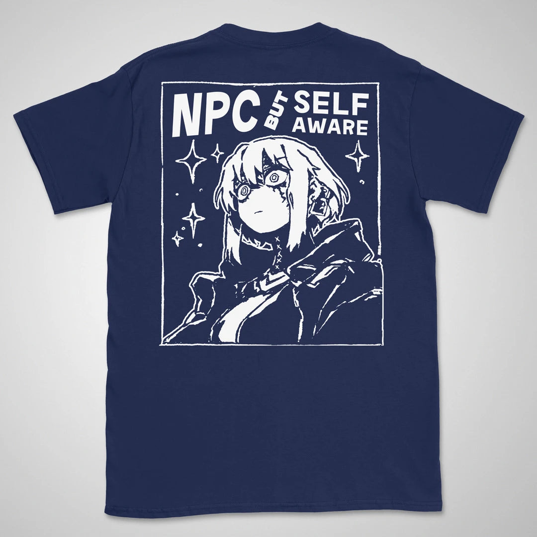 NPC But Self-aware | back print ❀ T-shirt