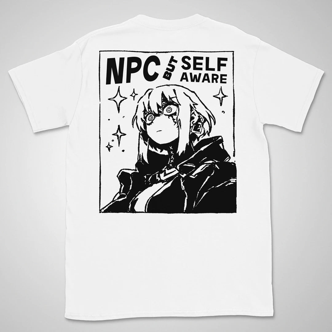 NPC But Self-aware | back print ❀ T-shirt