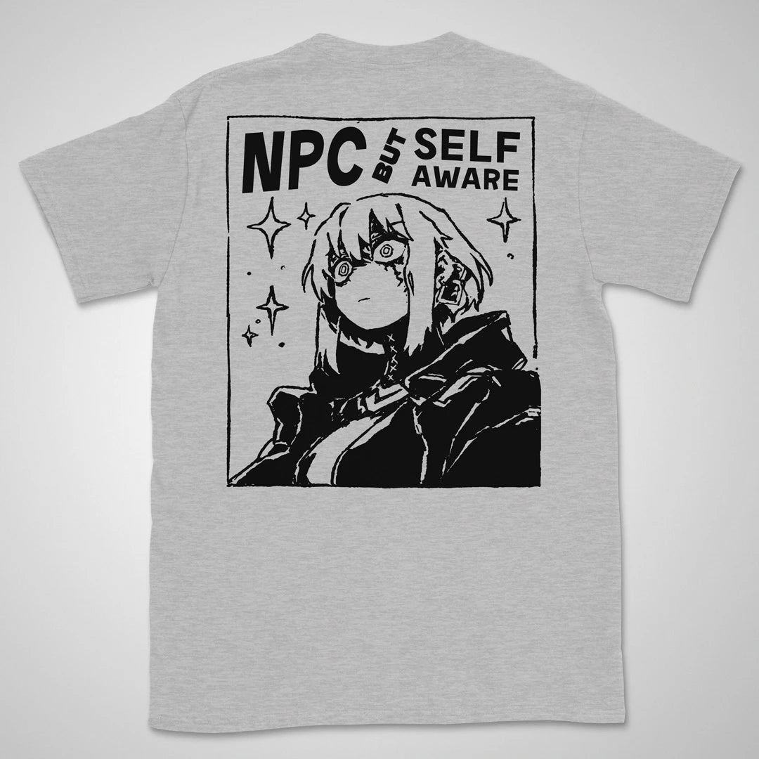 NPC But Self-aware | back print ❀ T-shirt