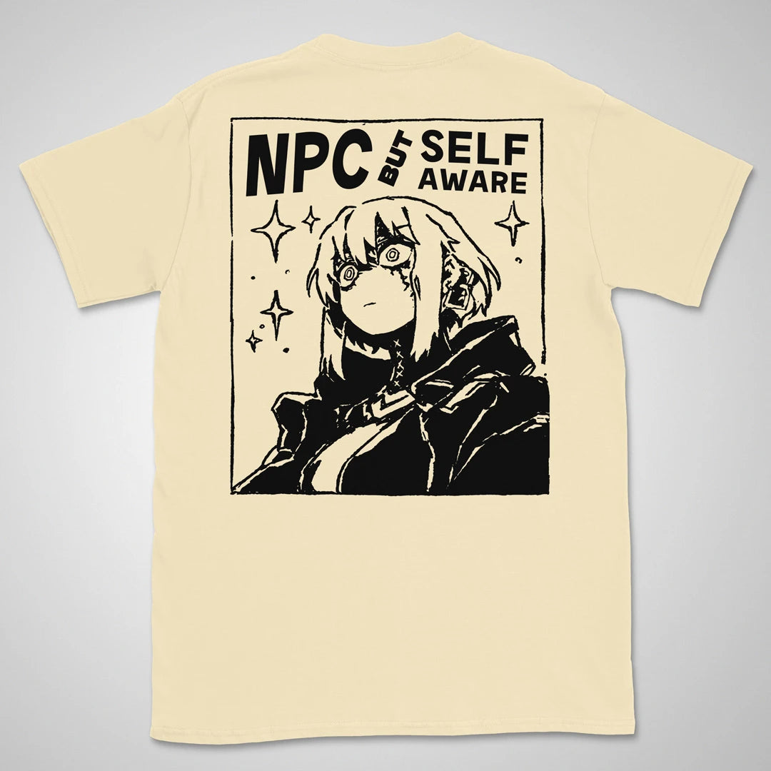 NPC But Self-aware | back print ❀ T-shirt