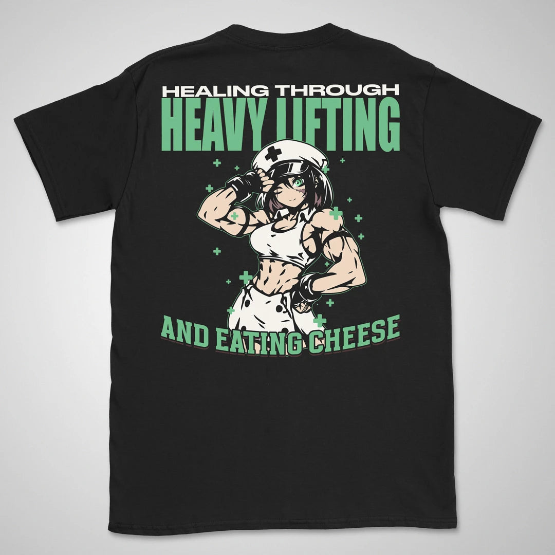 Healing Through Lifting | back print ❀ T-shirt