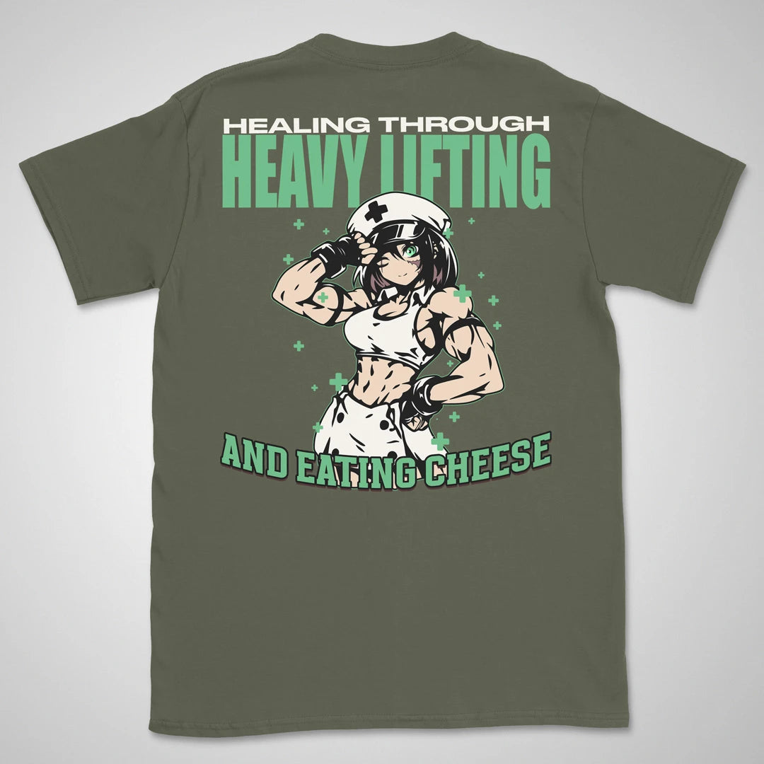 Healing Through Lifting | back print ❀ T-shirt