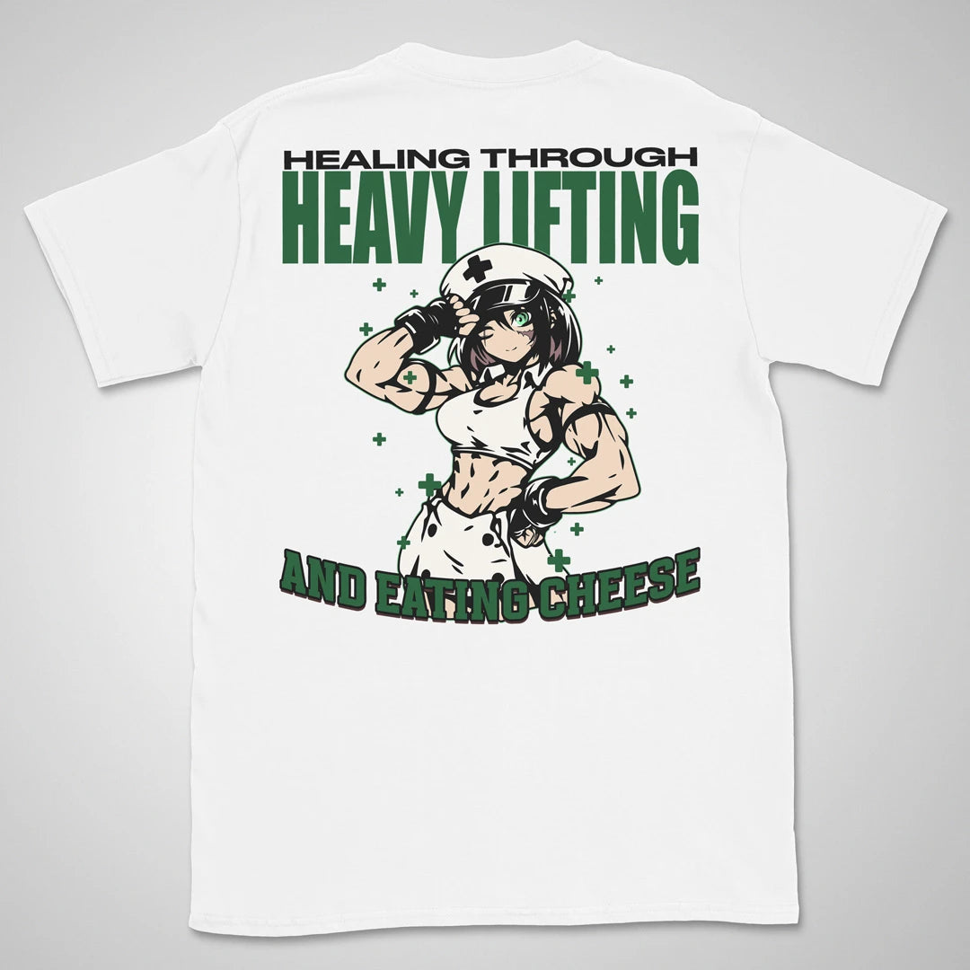 Healing Through Lifting | back print ❀ T-shirt