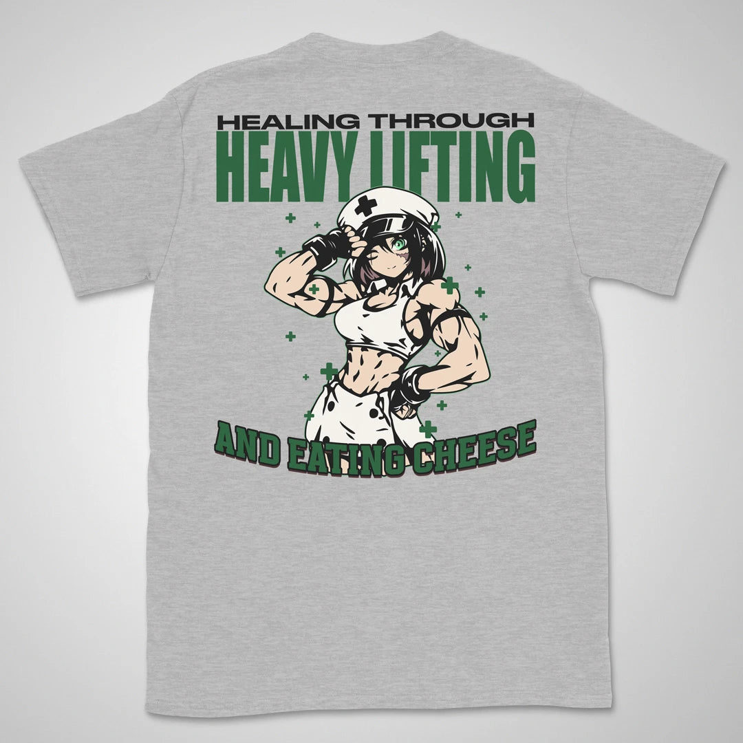 Healing Through Lifting | back print ❀ T-shirt