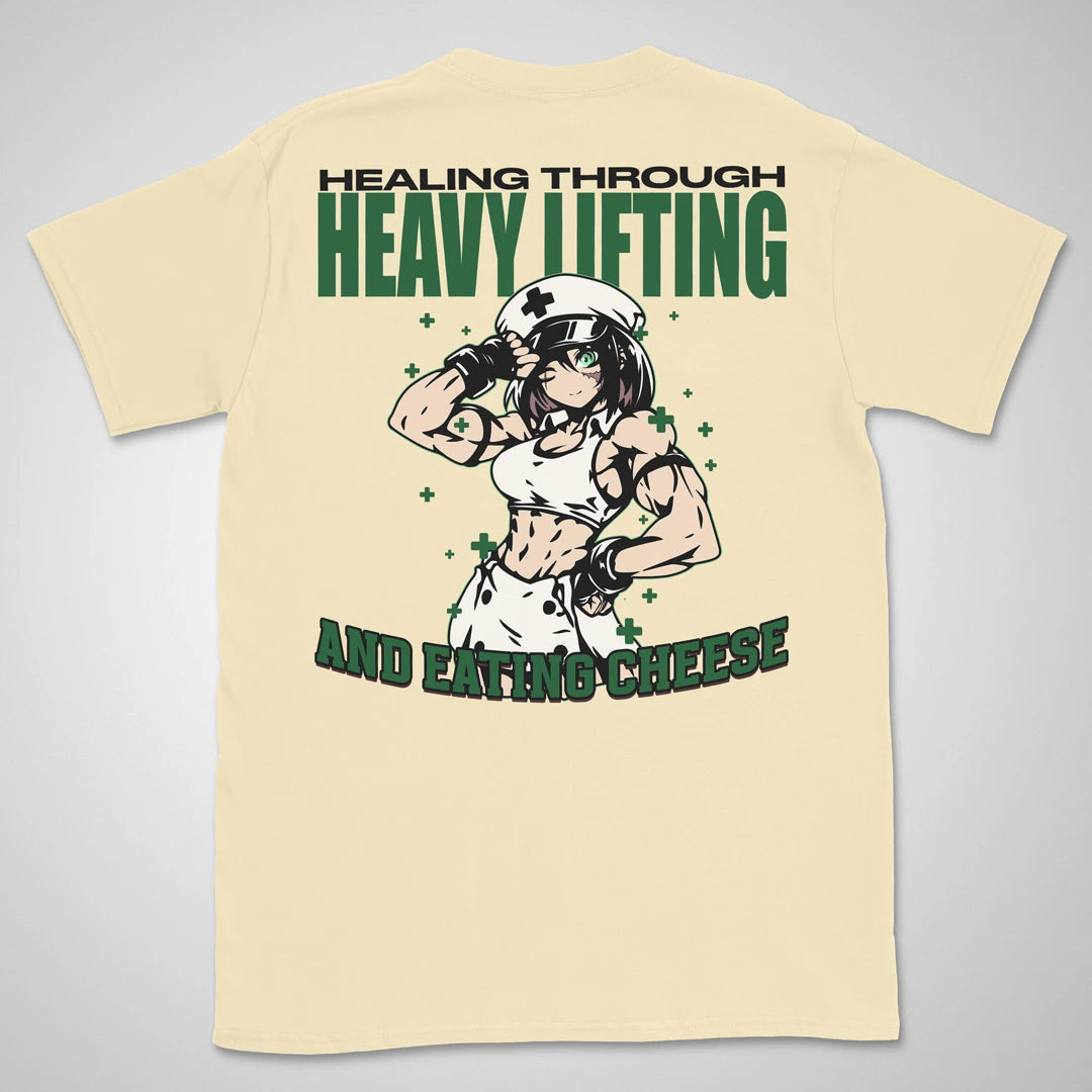 Healing Through Lifting | back print ❀ T-shirt