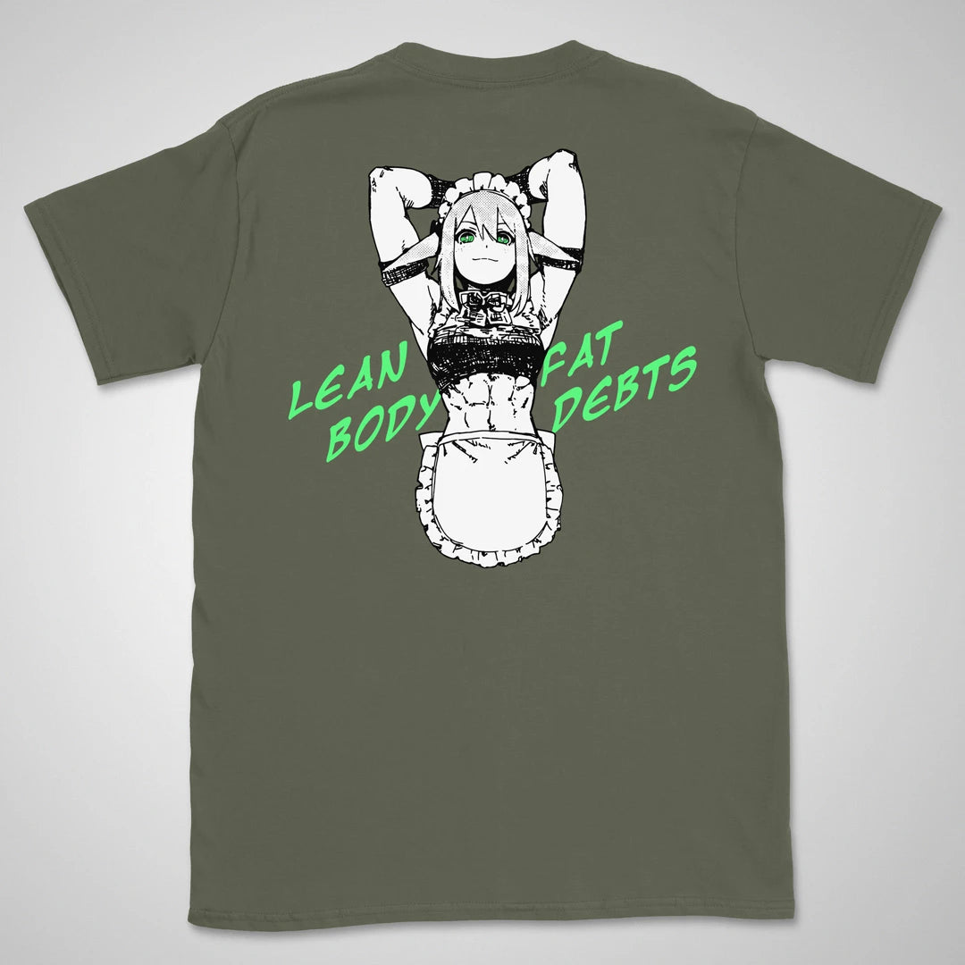 Lean Body, Fat Debts | back print ❀ T-shirt