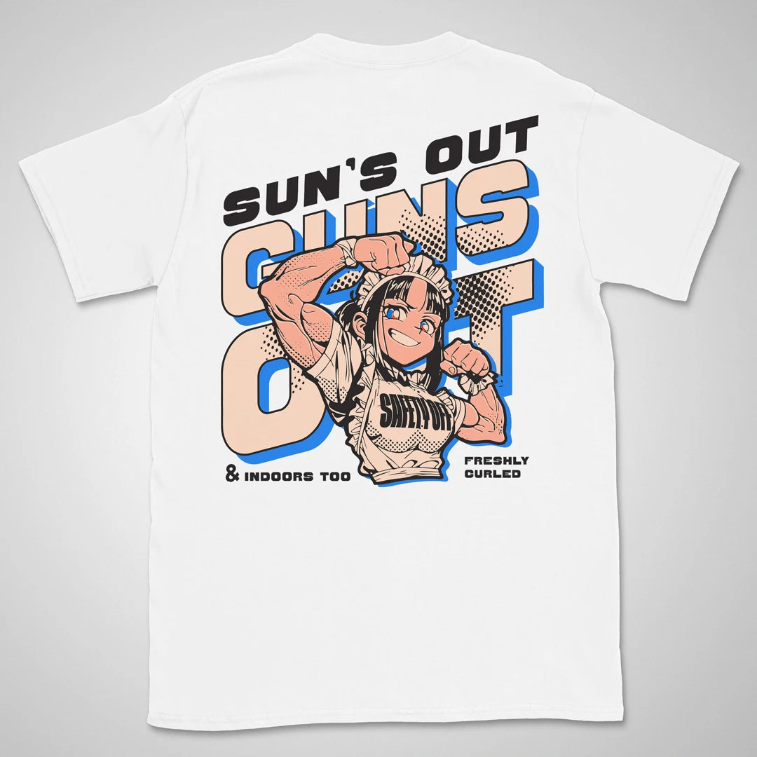 Sun's Out, Guns Out | back print ❀ T-shirt