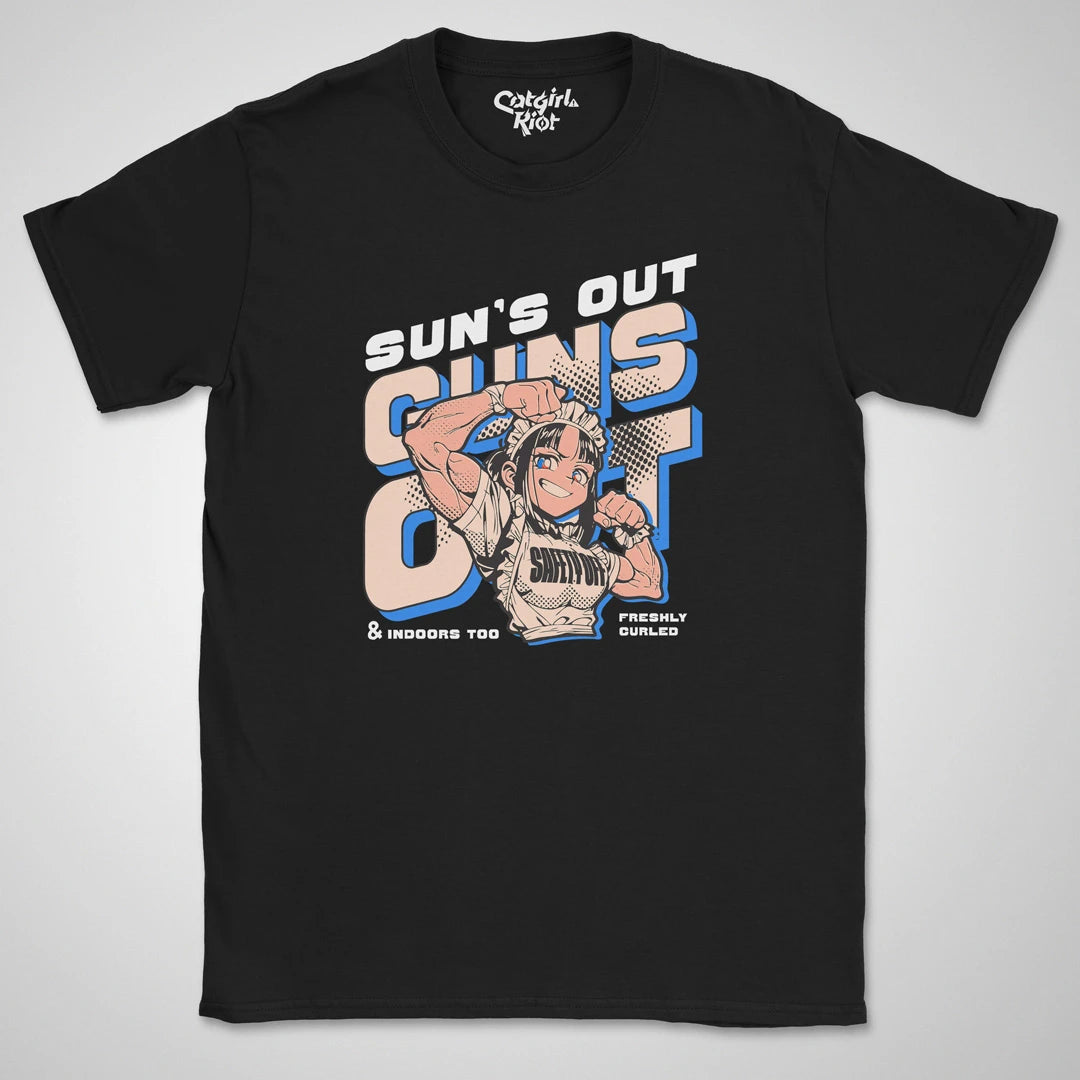 Sunset Riot Shirt Sun's Out, Guns Out T-shirt – Catgirl Riot