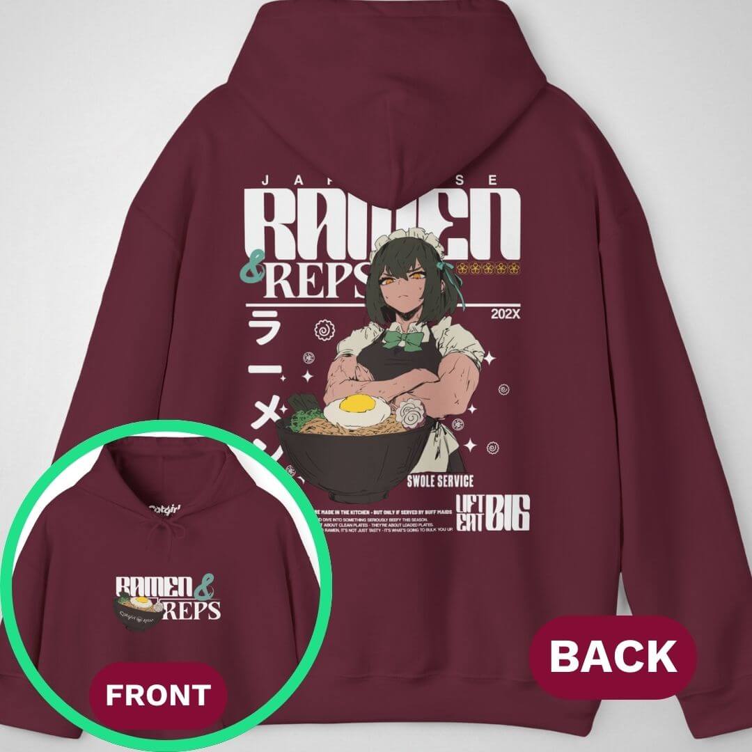Ramen & Reps | front & back print ❀ Hoodie