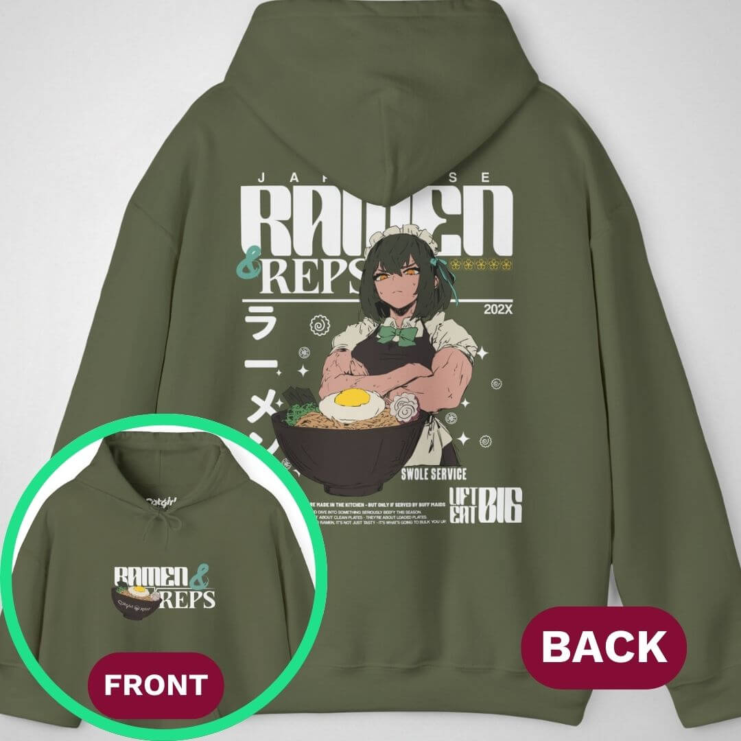 Ramen & Reps | front & back print ❀ Hoodie